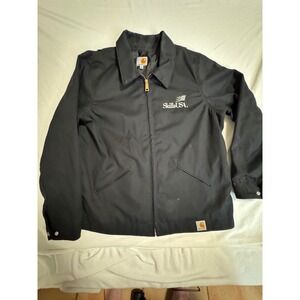 Carhartt SkillsUSA Black Work Jacket womans XL Made in USA Canvas Zip Up